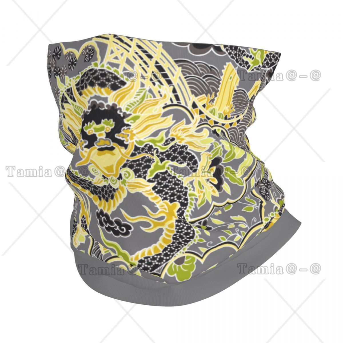Neck Warmer Tube - Bandana Personalizada Antiga Chinoiserie com Dragão