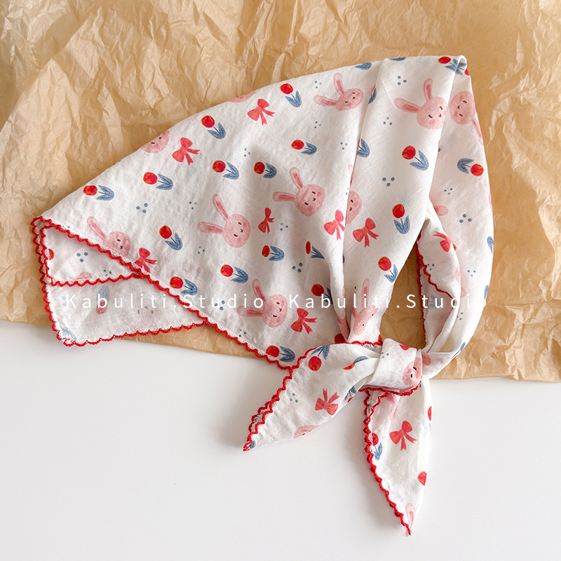 Face Scarf Mask - Lenço Quadrado de Algodão e Linho