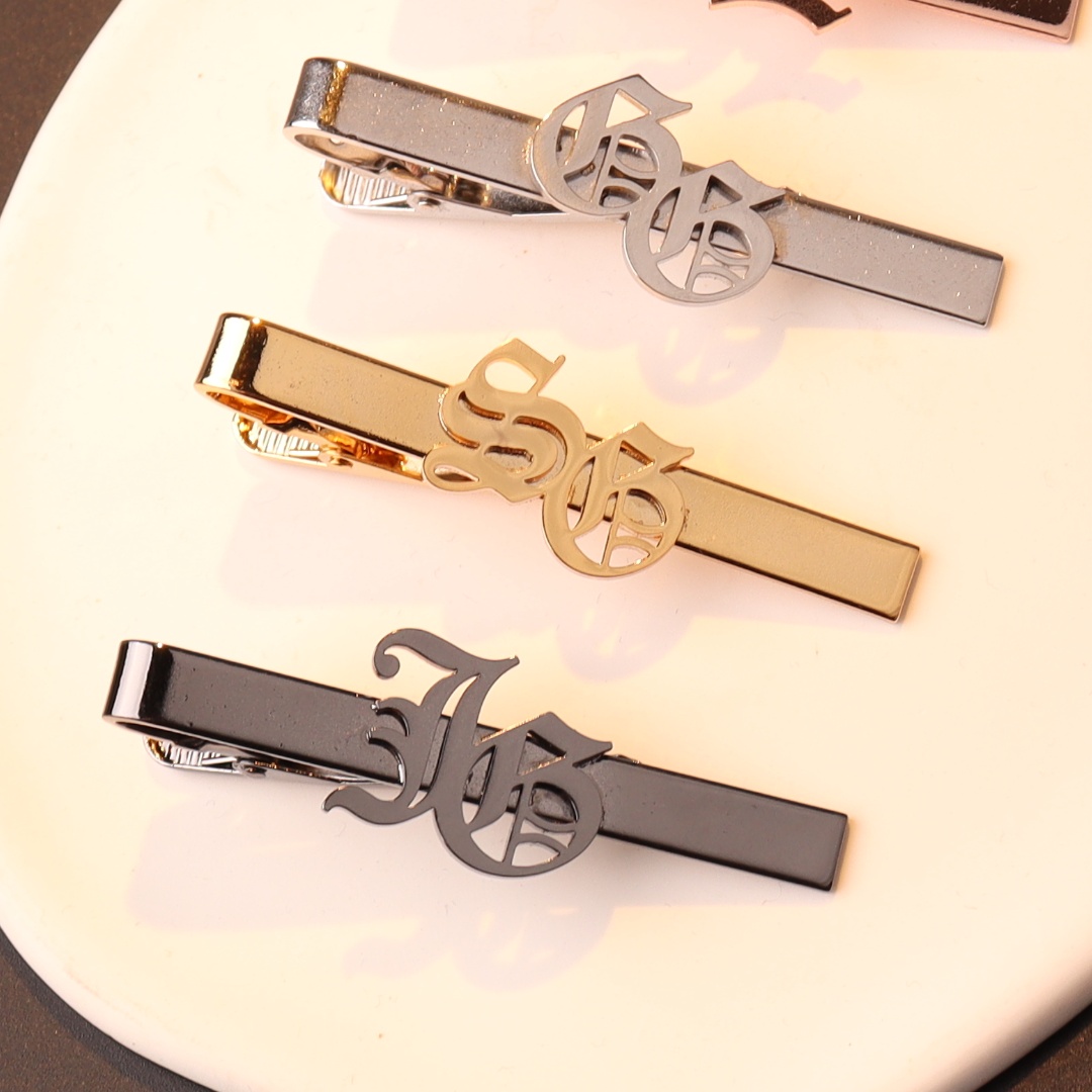 Tie Clip Silver - Clipe de gravata com iniciais de