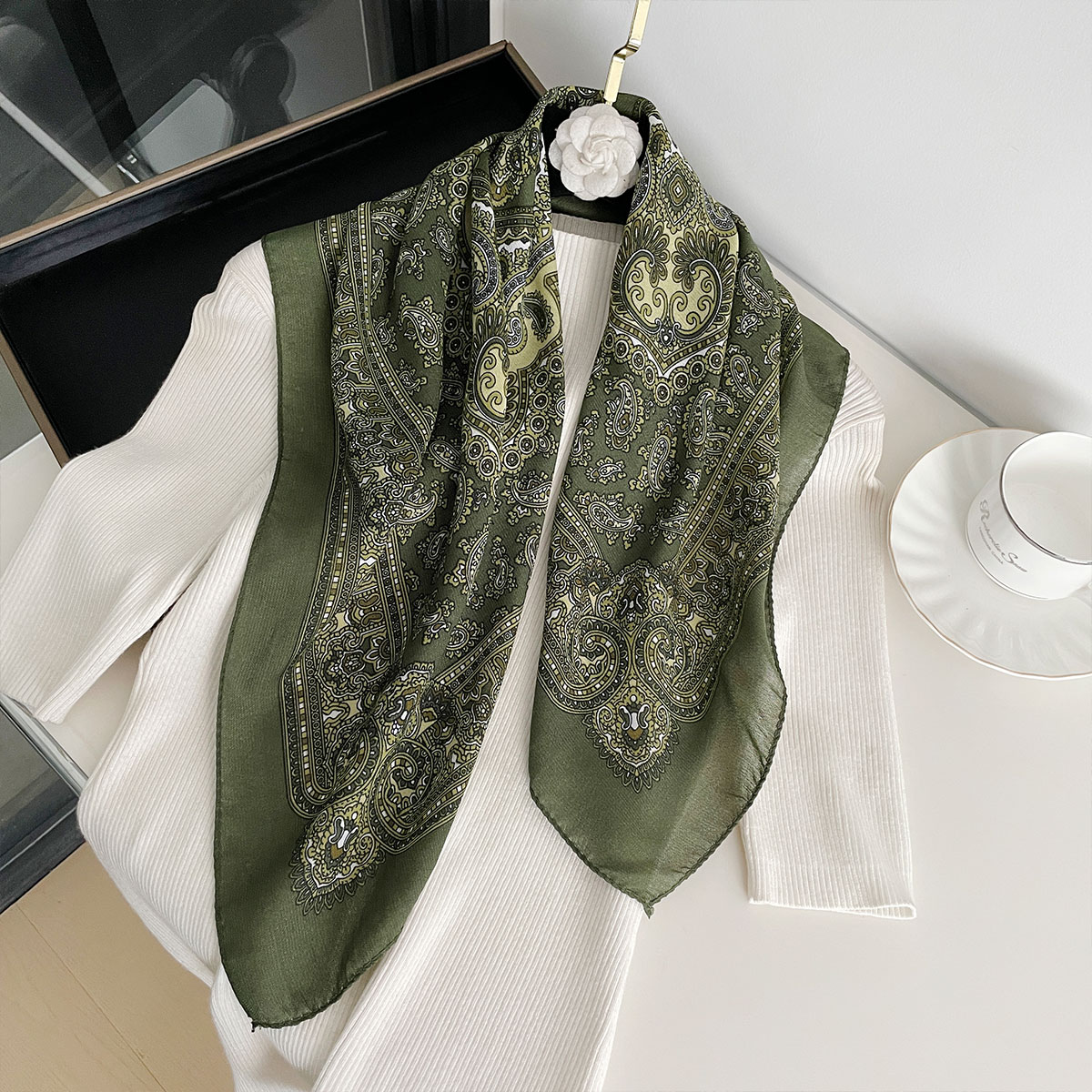 Bandana Cotton - Nova moda 70x70cm cachecol feminino paisley