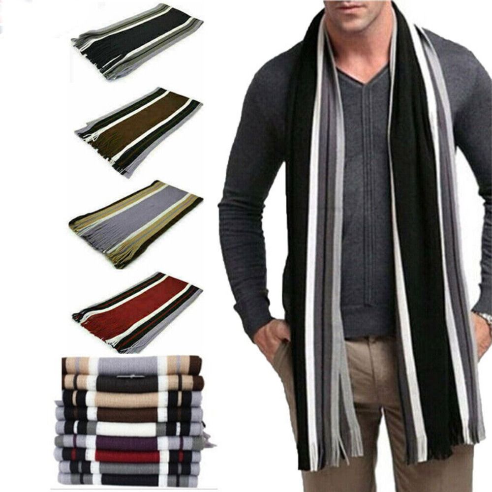 Cachecol listrado masculino de - Muffler Men Wool avaliação e preço