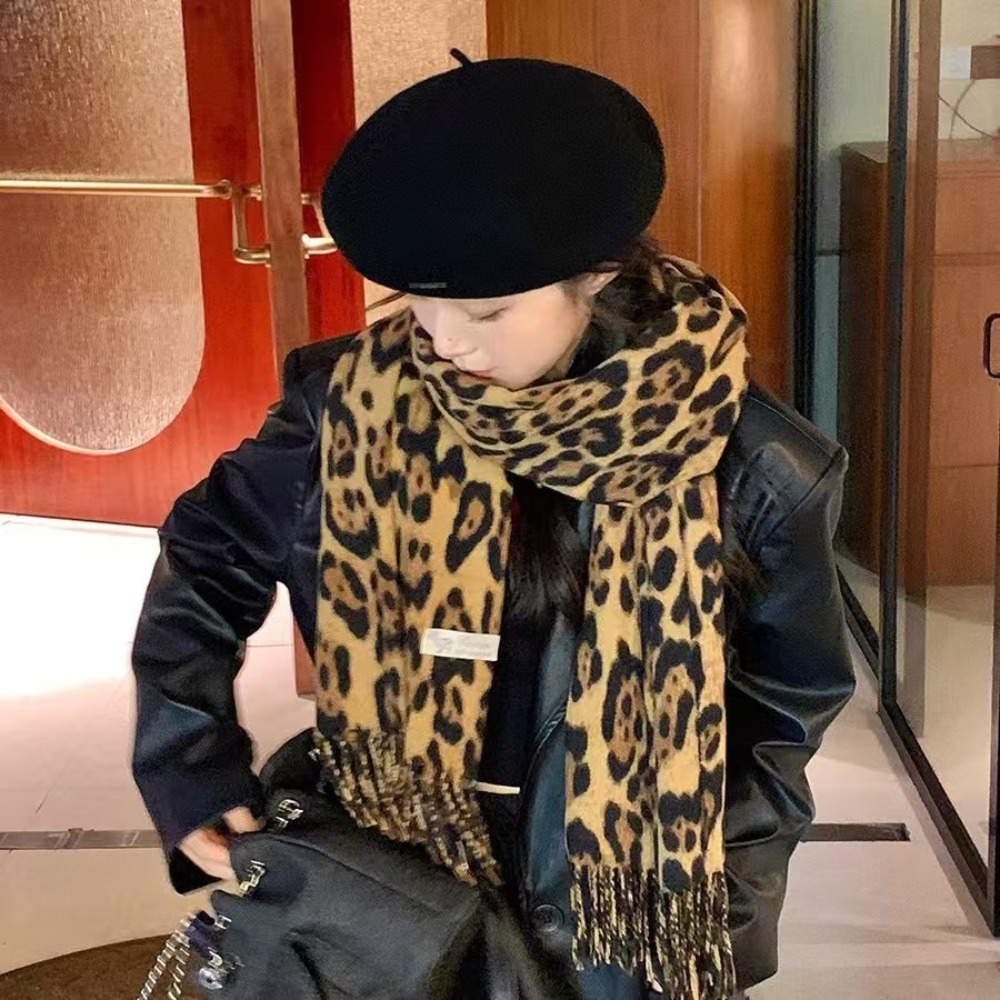 190*70cm design leopardo cache - Woven Scarf Blanket avaliação e preço
