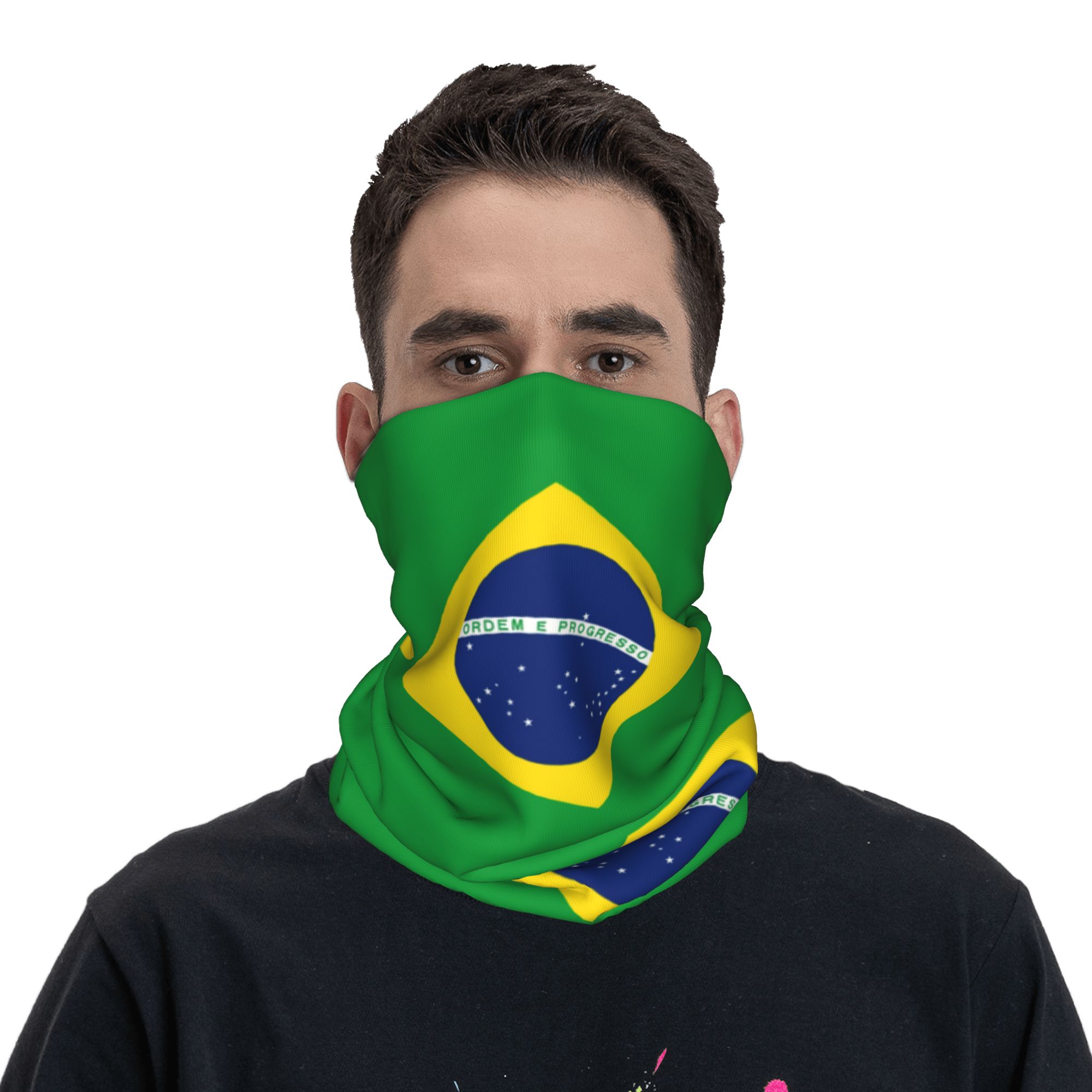 Bandana com bandeira do Brasil - Neck Warmer Tube avaliação e preço