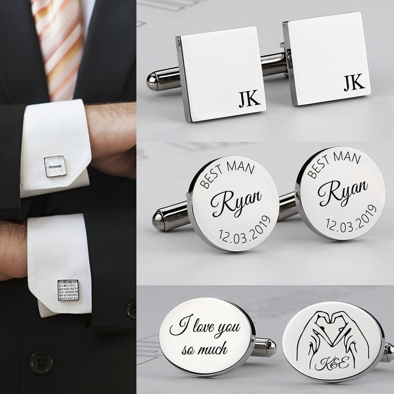 Abotoaduras iniciais gravadas  - Tie Clip Silver avaliação e preço