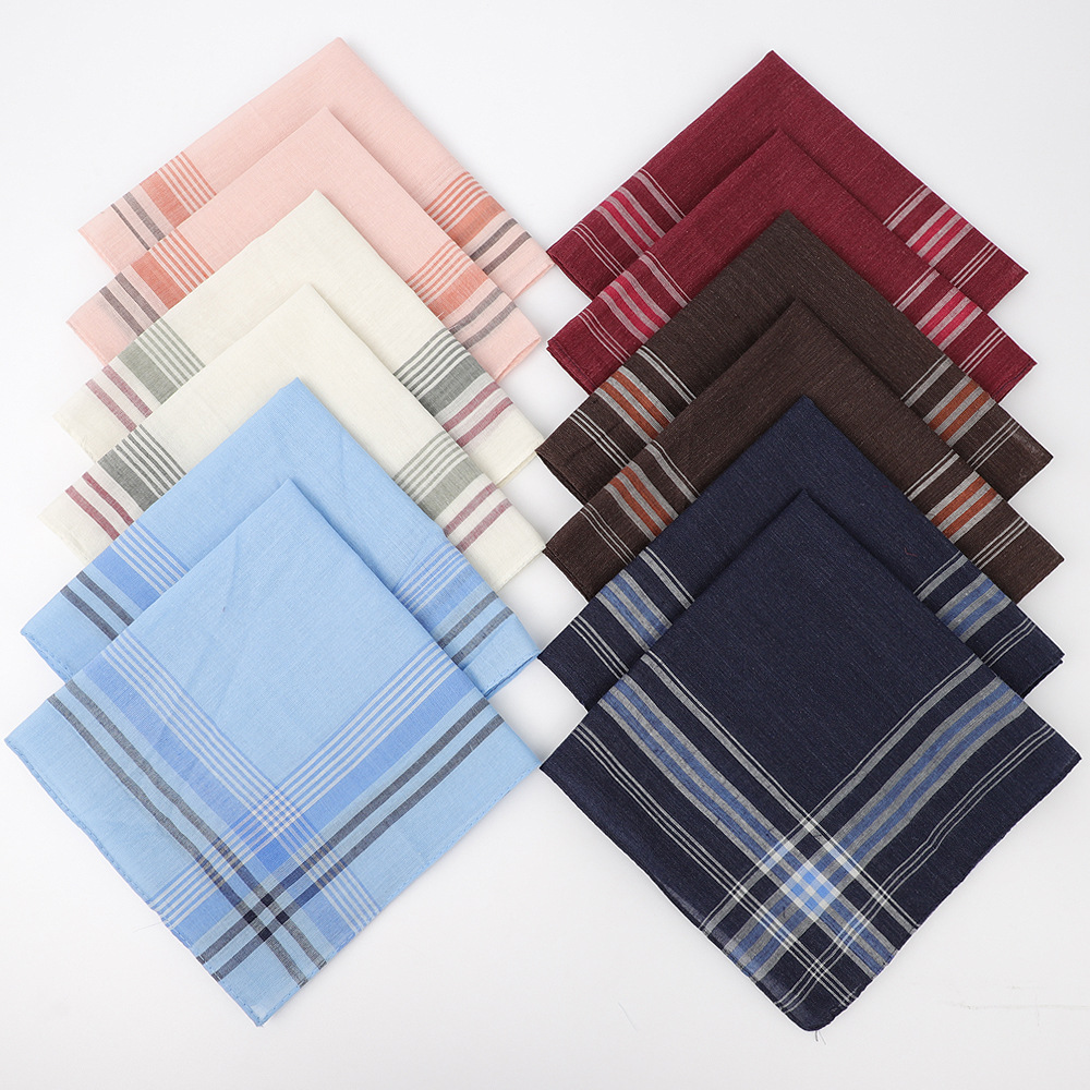 Lenço listrado xadrez de cores - Handkerchief Cotton Men avaliação e preço