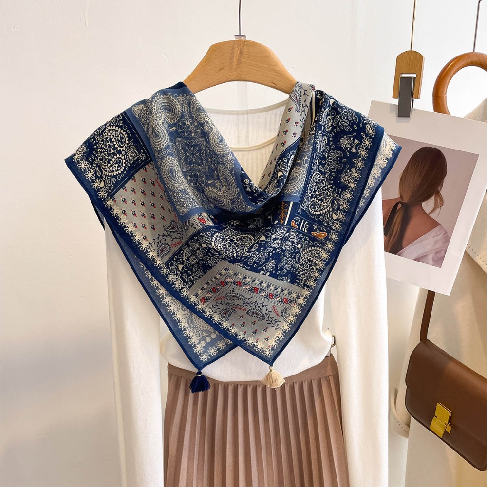 Lenço Feminino Quadrado com Bo - Bandana Cotton avaliação e preço