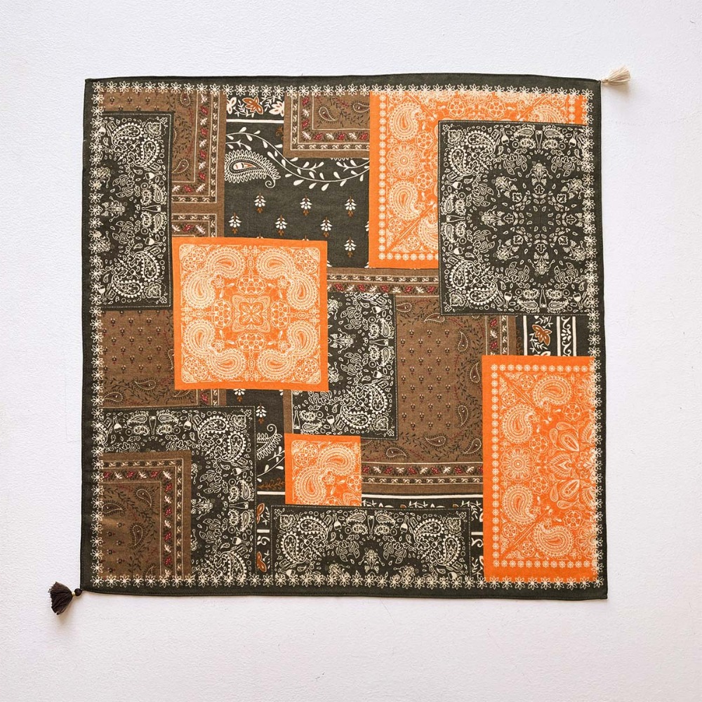 Lenço Feminino Quadrado com Bo - Bandana Cotton avaliação e preço