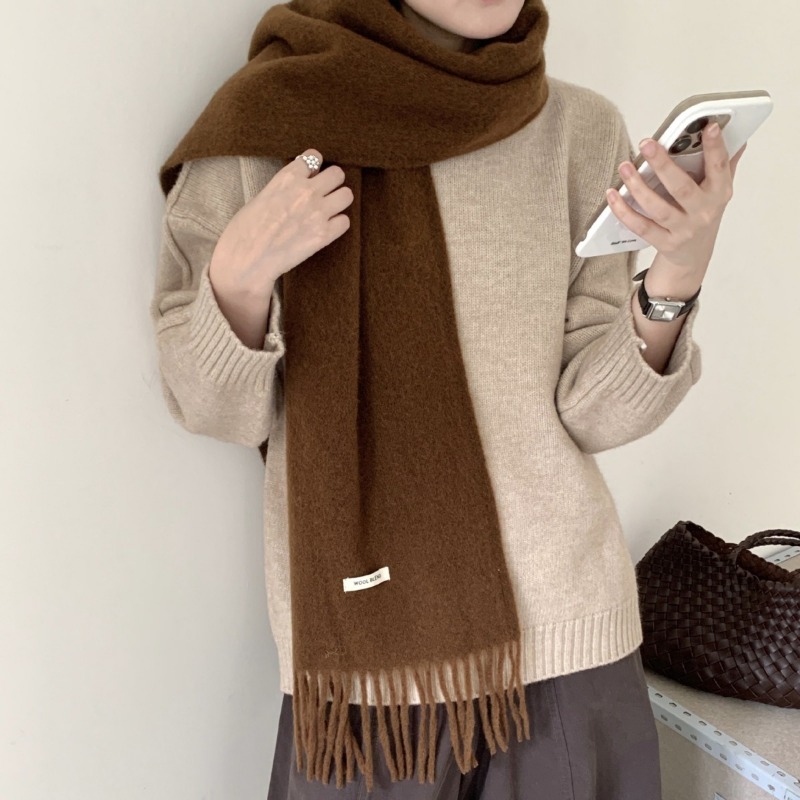 Versão coreana chique sólido b - Muffler Men Wool avaliação e preço