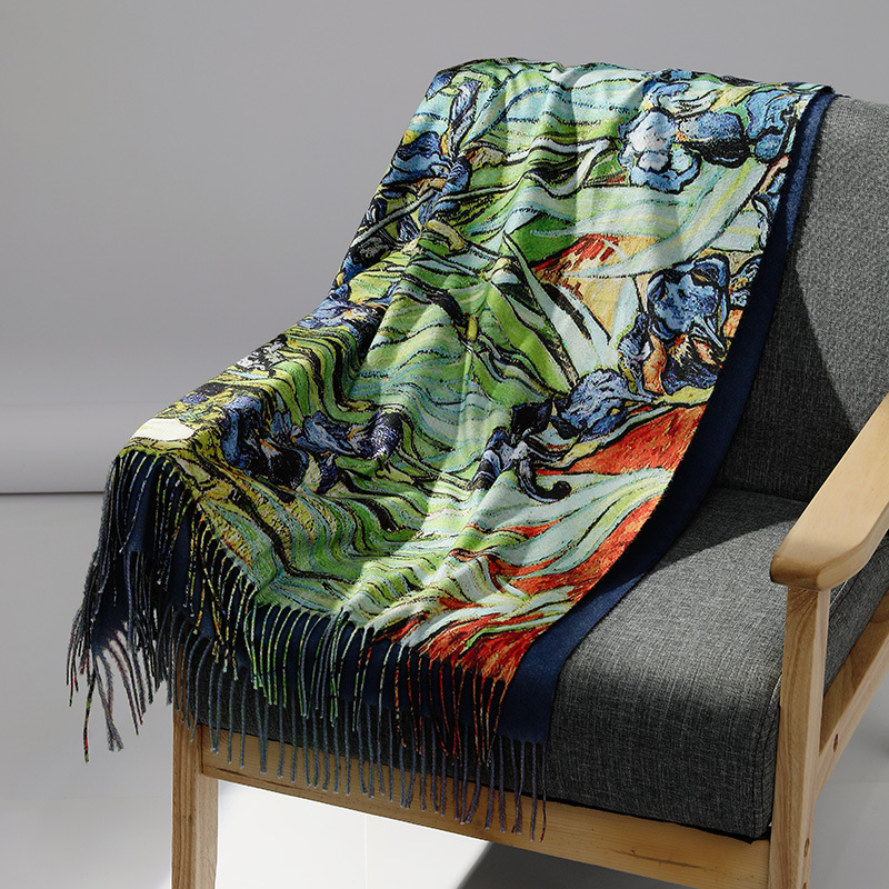 Marca de luxo pintura a óleo c - Woven Scarf Blanket avaliação e preço