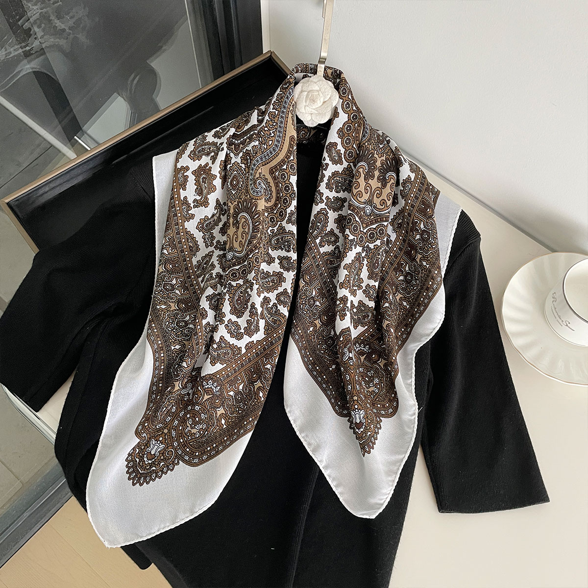 Nova moda 70x70cm cachecol fem - Bandana Cotton avaliação e preço